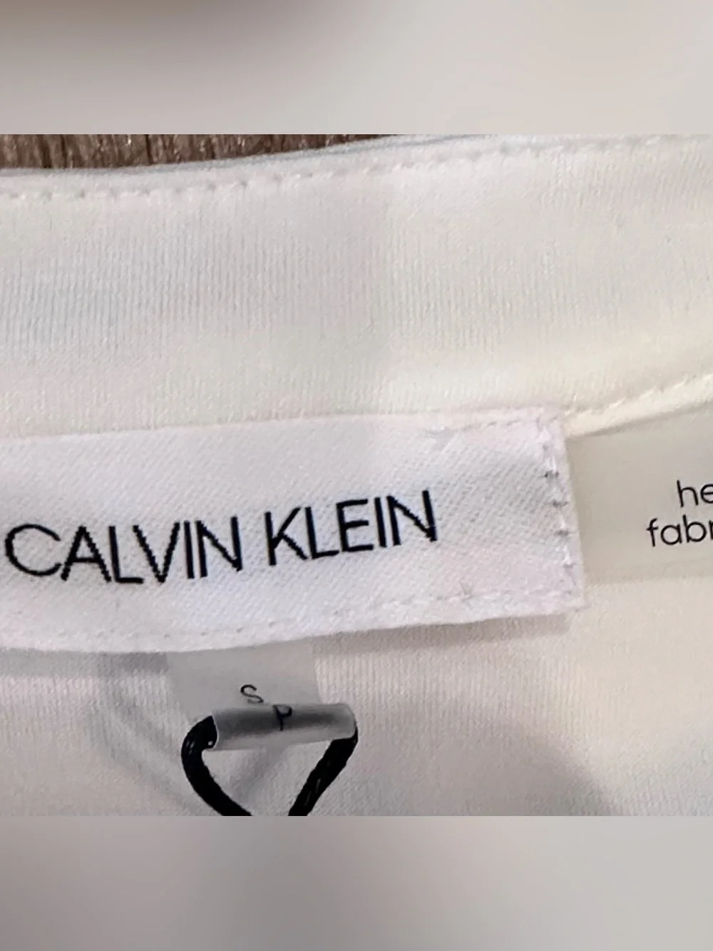 Women’s Calvin Klein White 3/4 Sleeve Lace-Up Shirt Top NWT Small - Picture 5 of 7